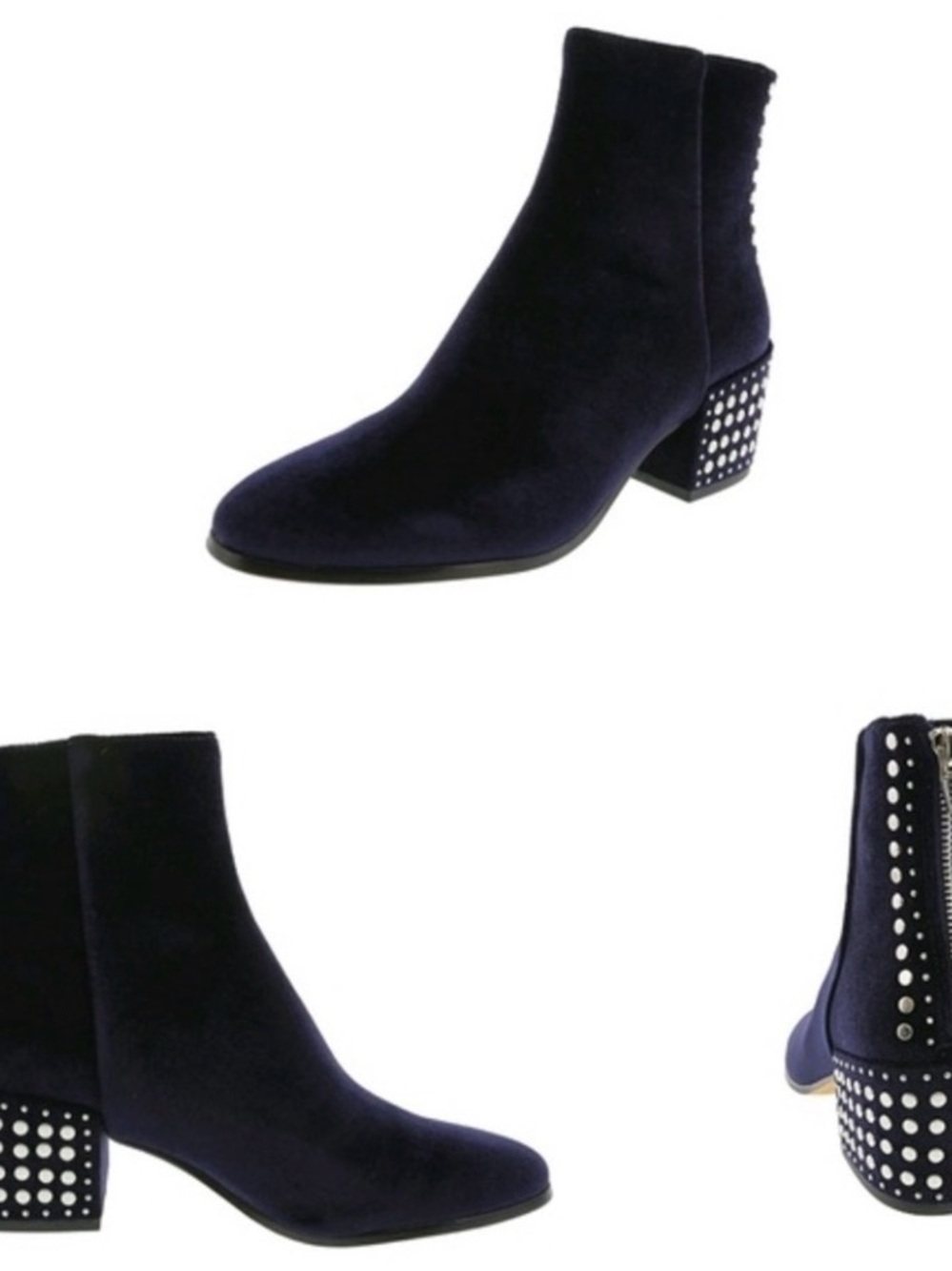 Dolce Vita Mazy Leather Studded Block Heel Ankle Boots